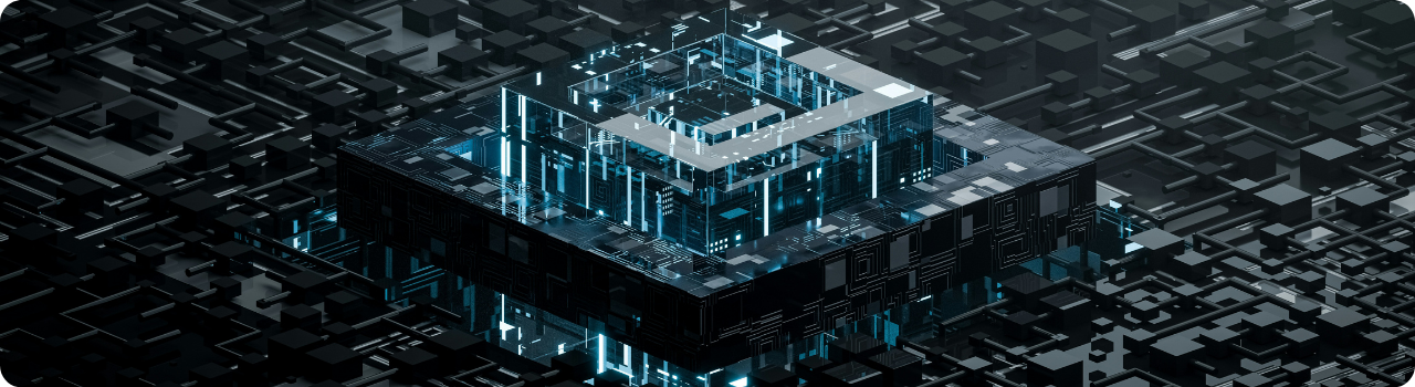 Layered 3D circuit board render illustrating the passive components inside AI server hardware